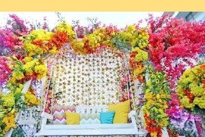 Floral Swing for Haldi Photos - Madhya Pradesh Event Management